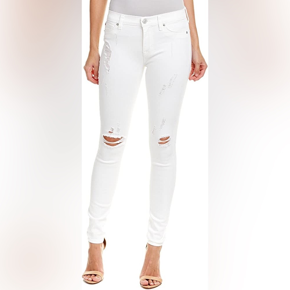 Hudson Nico Mid Rise Super Skinny Strife white 30